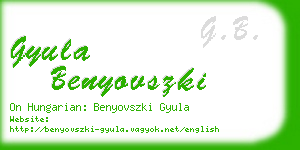 gyula benyovszki business card